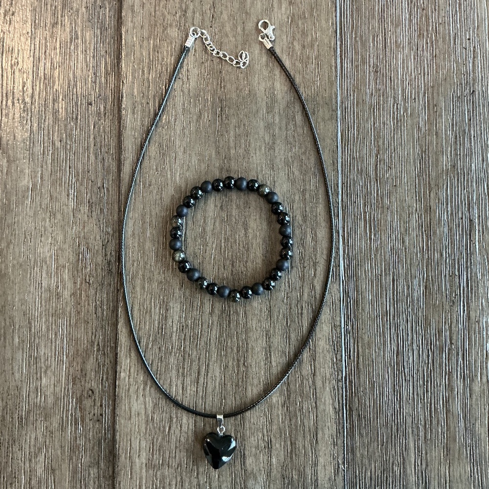 💎 Promotion: Natural Stone Necklace & Bracelet Set 💚